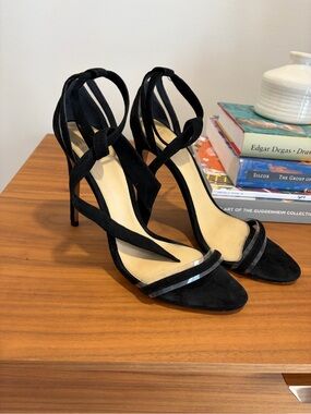 Alexandre Birman Black Suede Strappy High Heel Sandals
